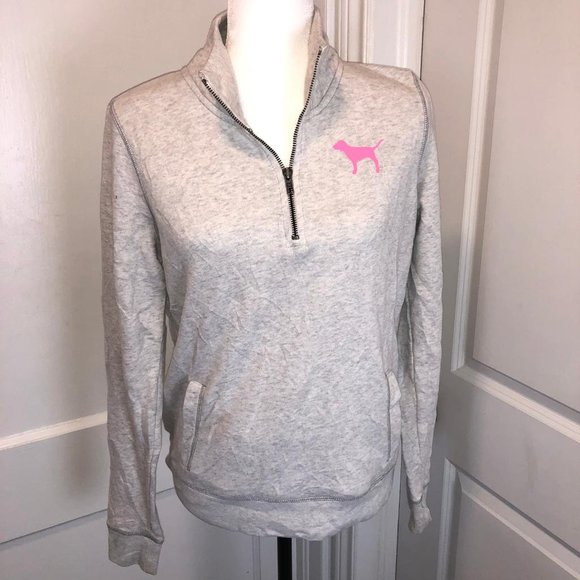 Victoria Secret Pink Zip Sweater Sweatshirt Size S - Picture 1 of 4